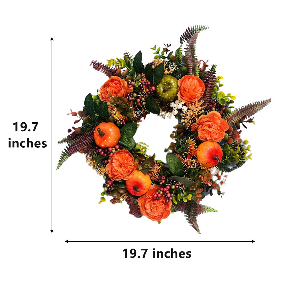 【🔥Hot Sale🔥】Applicable in multiple scenarios-Fall Peony And Pumpkin Wreath - Year Round Wreath