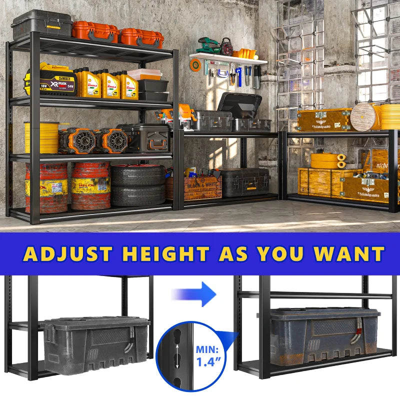 【🔥Factory Direct Clearout Sale🔥】40"W Storage Shelves 1800 LBS Adjustable Metal Shelves for Storage for Pantry Kitchen