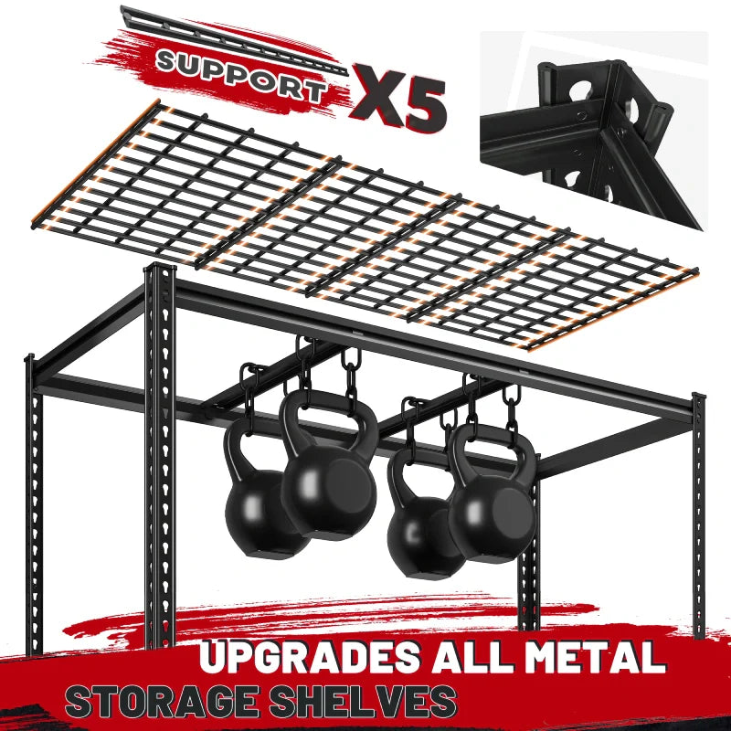 【🔥Factory Direct Clearout Sale🔥】55“W x 72"H 3000LBS Metal Garage Storage Racks Basement Shelving Adjustable Industrial Shelving for Garage, Warehouse, Pantry