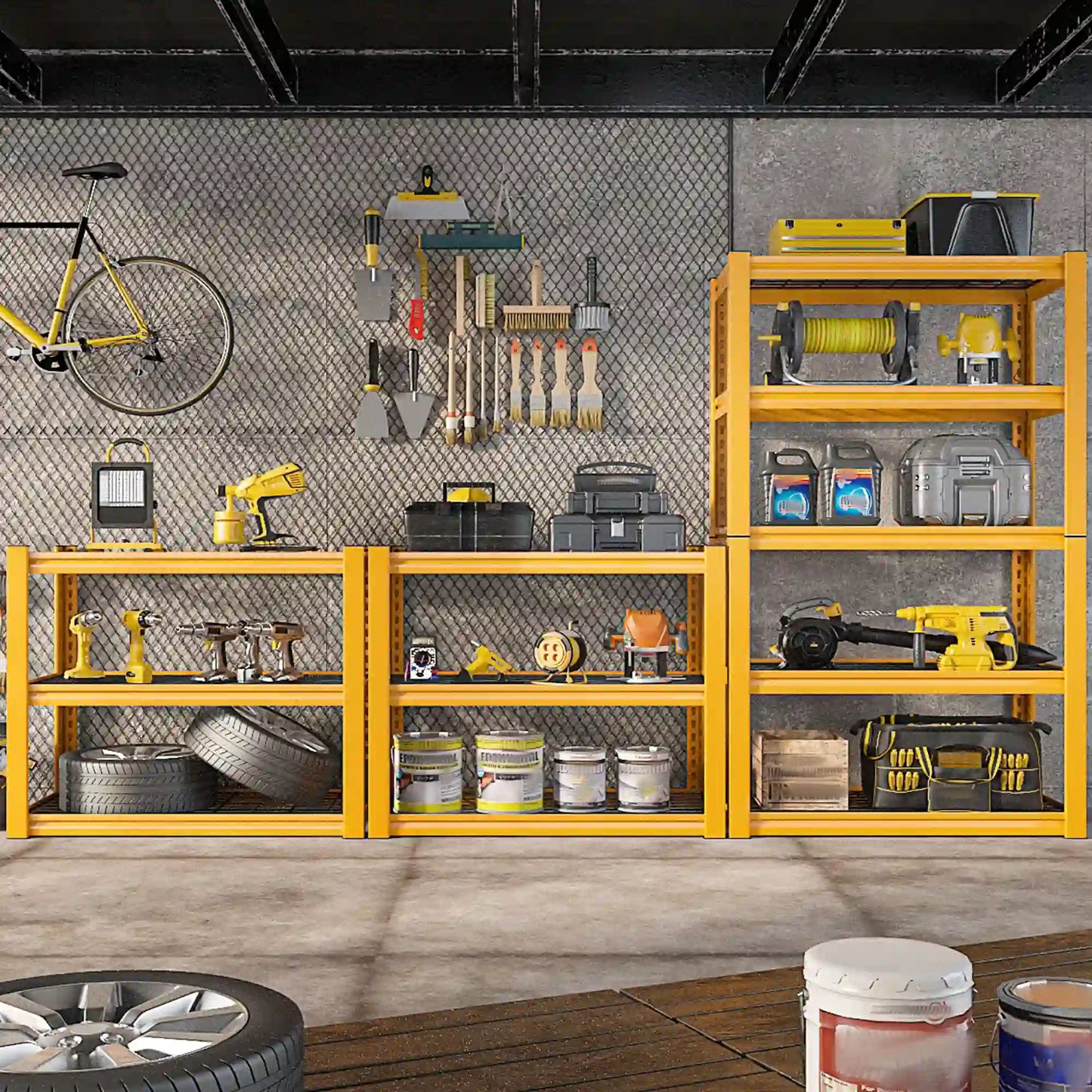 【🔥Factory Direct Clearout Sale🔥】72"H Metal Garage Shelving , 2500 LBS Adjustable Industrial Metal Storage Shelves