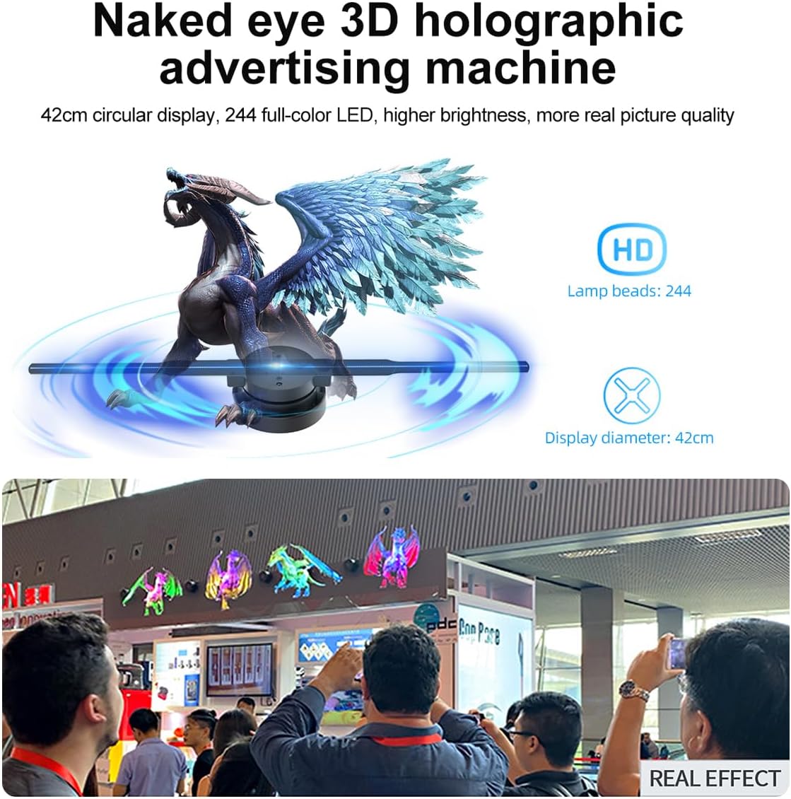 ćš„Hot Saleš„ć3D Hologram LED Fan Projector