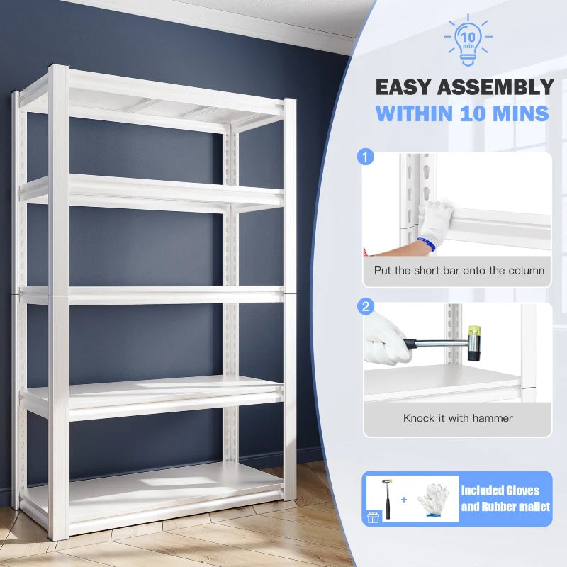 【🔥Factory Direct Clearout Sale🔥】63" H White Metal Shelving Unit, 2010 LBS Adjustable Heavy Duty Storage Shelves, Utility Rack for Pantry Kitchen