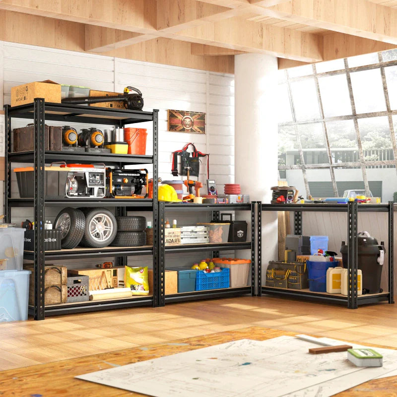 【🔥Factory Direct Clearout Sale🔥】Set of 2 Garage Storage Shelves, 27.6”W Metal Shelves Adjustable, 2000LBS Storage Rack for Pantry Kitchen Commercial