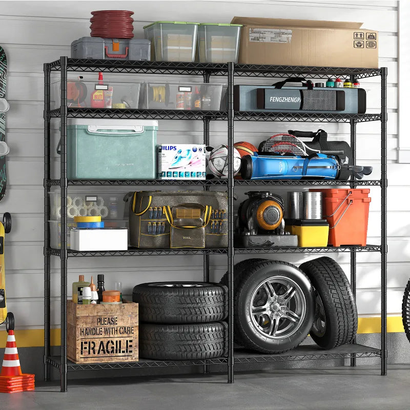 【🔥Factory Direct Clearout Sale🔥】58"W Metal Shelving Units, 59"H 1400 Lbs Wire Shelving for Pantry Kitchen