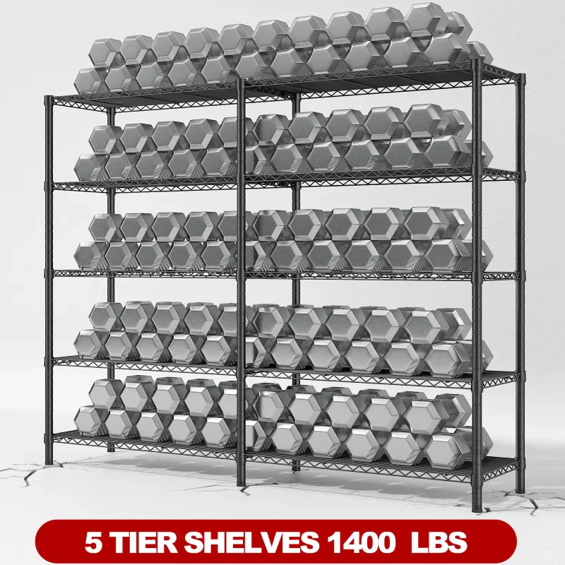 【🔥Factory Direct Clearout Sale🔥】58"W Metal Shelving Units, 59"H 1400 Lbs Wire Shelving for Pantry Kitchen