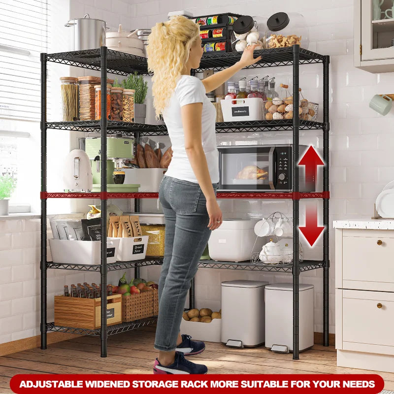 【🔥Factory Direct Clearout Sale🔥】58"W Metal Shelving Units, 59"H 1400 Lbs Wire Shelving for Pantry Kitchen