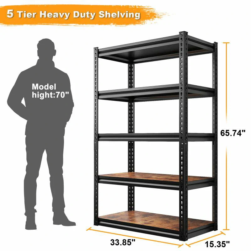 【🔥Factory Direct Clearout Sale🔥】Heavy Duty Storage Shelving 5 Tiers Garage Shelves Load 2500LBS