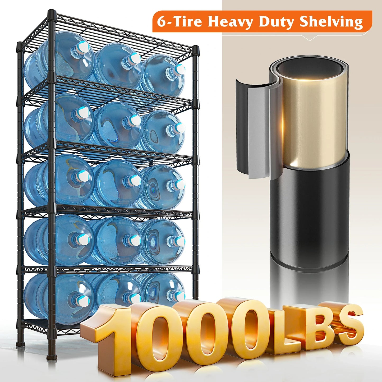 【🔥Factory Direct Clearout Sale🔥】6-Tier Wire Shelving Units, 1000lbs Metal Wire Rack, Adjustable Pantry Shelf, Outdoor Metal Shelves