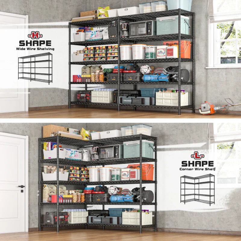 【🔥Factory Direct Clearout Sale🔥】72.8” W Metal Shelving Units, Adjustable Wire Shelves for Storage, 5-Wire Shelving Rack for Pantry Kitchen Supermarket