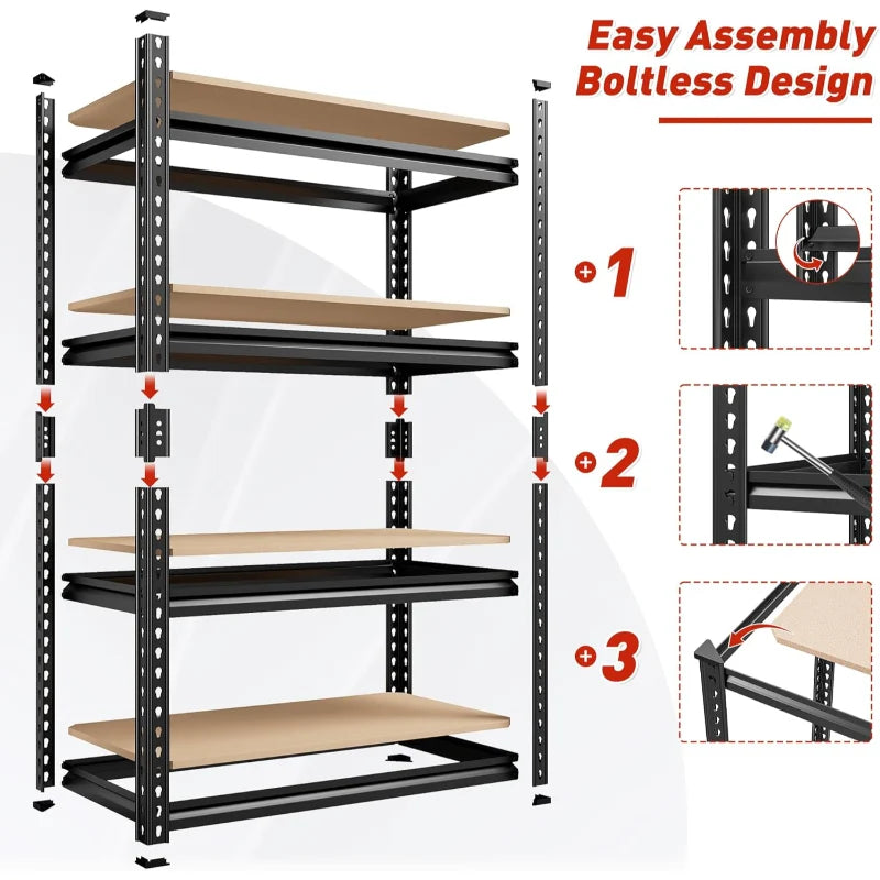 【🔥Factory Direct Clearout Sale🔥】24''W Storage Shelves 1600lbs, 4-Tier Adjustable Metal Shelving, Sturdy Stoarge Rack for Garage Kitchen Basement