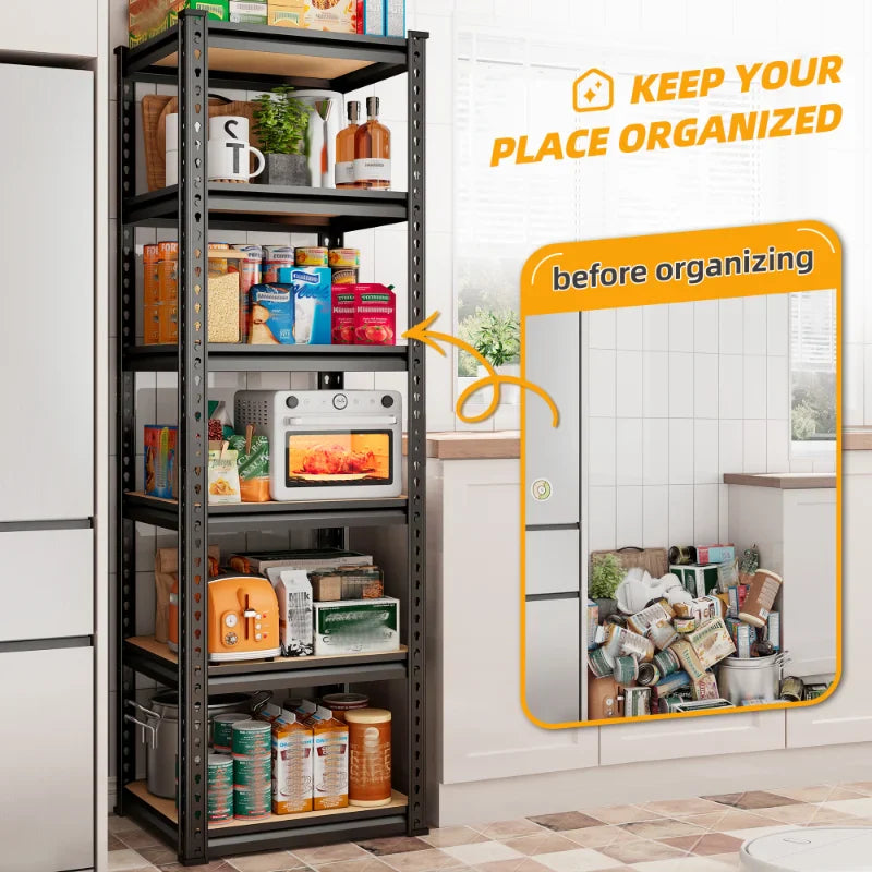 【🔥Factory Direct Clearout Sale🔥】16"W Corner Shelves, 6-Tier Adjustable Storage Shelving Units, 2250lbs Corner Shelf for Living Room Pantry Dorm