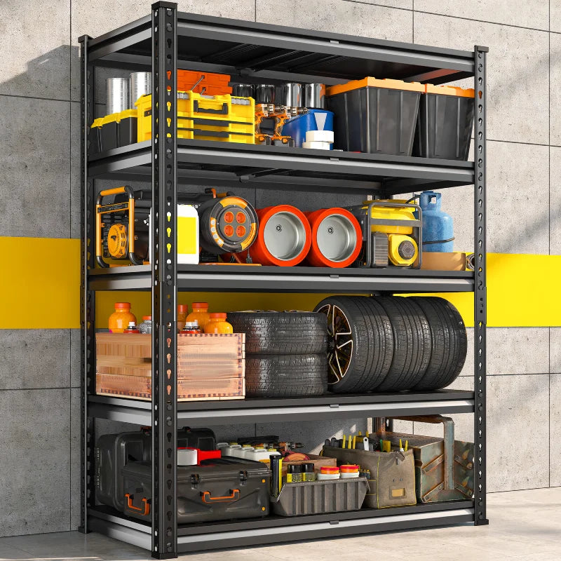 【🔥Factory Direct Clearout Sale🔥】 3000 LBS 5 Tiers Heavy Duty Storage Shelves Adjustable Metal Shelving for Garage, Pantry, Kitchen and Basement