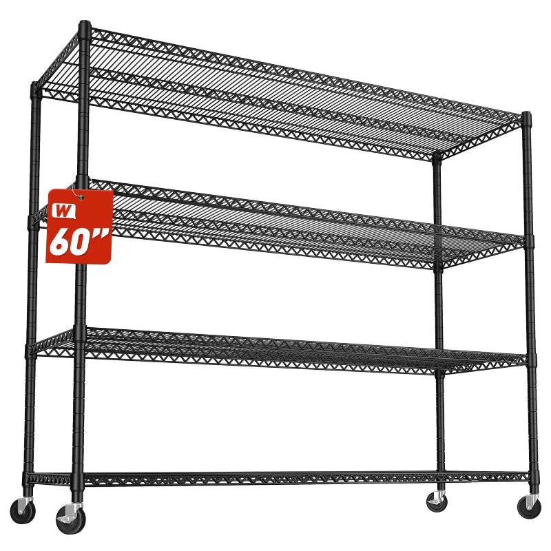 【🔥Factory Direct Clearout Sale🔥】60” W Wire Shelving Units, 2399lbs Adjustable Steel Shelving Racks, Storage Shelves for Pantry Kitchen Commercial