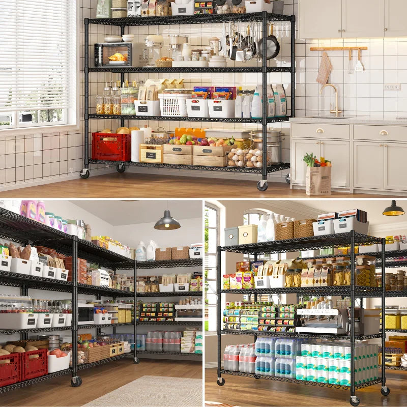 【🔥Factory Direct Clearout Sale🔥】60” W Wire Shelving Units, 2399lbs Adjustable Steel Shelving Racks, Storage Shelves for Pantry Kitchen Commercial