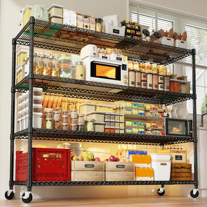 【🔥Factory Direct Clearout Sale🔥】60” W Wire Shelving Units, 2399lbs Adjustable Steel Shelving Racks, Storage Shelves for Pantry Kitchen Commercial