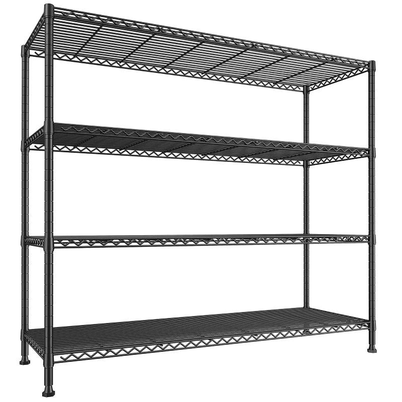 【🔥Factory Direct Clearout Sale🔥】45.3''W Wire Shelving, 4-Tier Adjustable, Storage Rack Metal Wire Shelves for Pantry Kitchen Commercial
