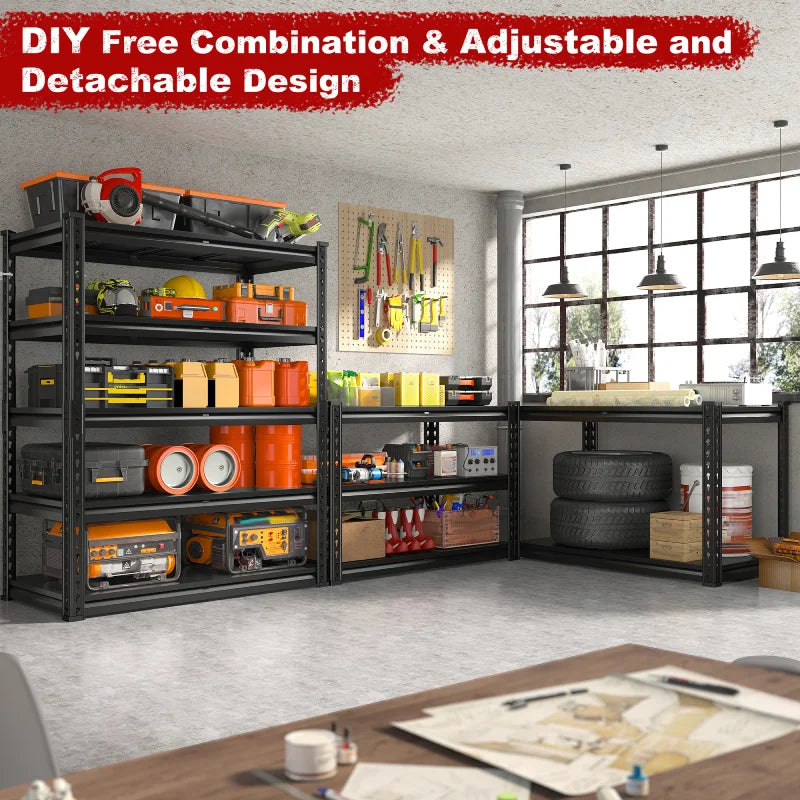 【🔥Factory Direct Clearout Sale🔥】72"H 2600LBS Garage Shelves,Metal Storage Shelving for Warehouse Commercial Pantry Garage