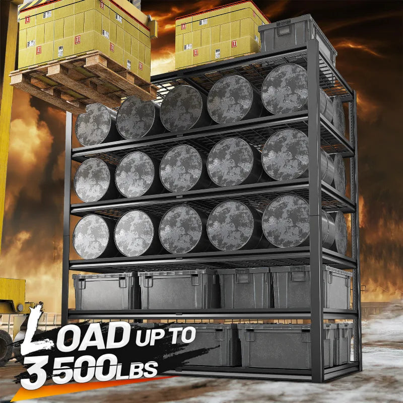 【🔥Factory Direct Clearout Sale🔥】55.2"W 3500LBS Industrial Shelving 6-Tier Adjustable Heavy Duty Shelves for Garage Basement Warehouse