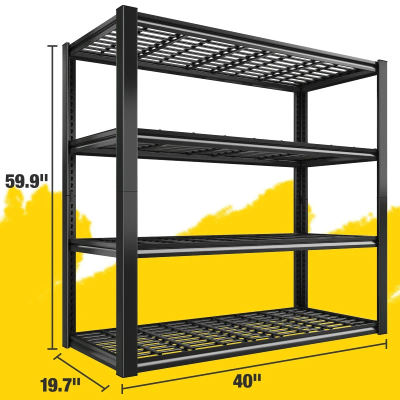 【🔥Factory Direct Clearout Sale🔥】59.9H 4 Tiers Industrial Shelves Adjustable Shelving for Garage Warehouse Basement Loads 2200LBS