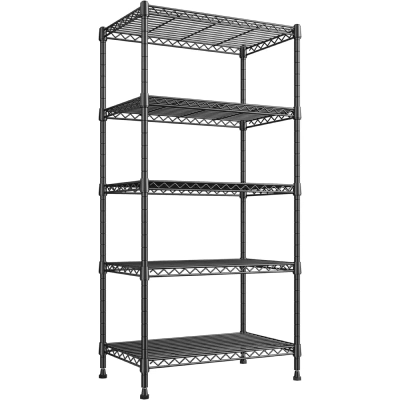 【🔥Factory Direct Clearout Sale🔥】21.6"W Storage Shelves, 5-Tier Adjustable Wire Shelving, Metal Rack for Kitchen Pantry Storage