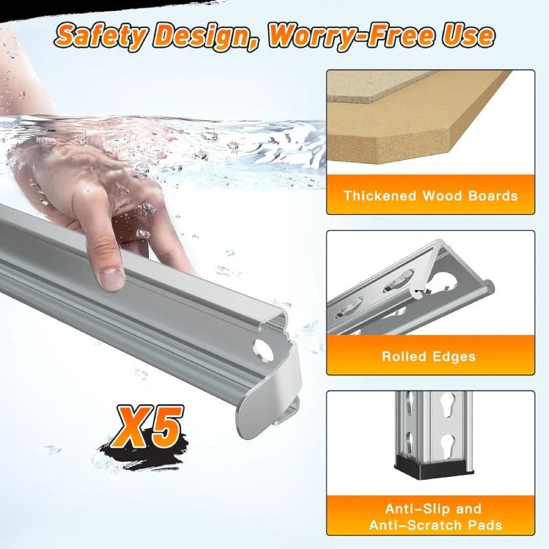 【🔥Factory Direct Clearout Sale🔥】Industrial Shleving Units, 2500lbs Heavy Duty Garage Shelves, Metal Storage Rack for Basement Warehouse Commercial, Galvanized