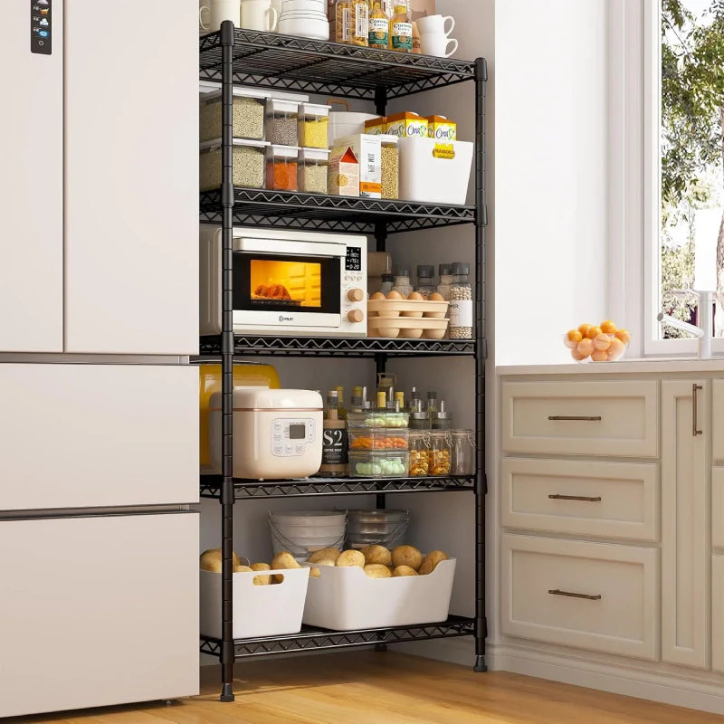 【🔥Factory Direct Clearout Sale🔥】21.5"W Wire Shelving Units, 5-Tier Adjustable, 1000lbs Metal Wire Racks for Pantry Kitchen Dorm