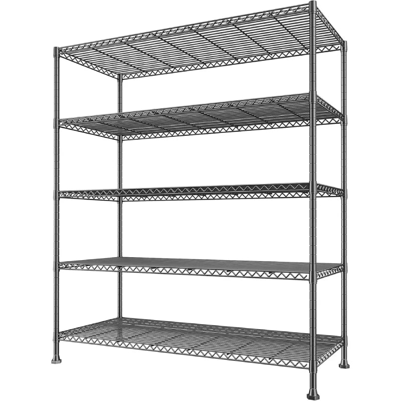 【🔥Factory Direct Clearout Sale🔥】45.5" W Wire Shelving, 5-Tier Adjusatble Storage Shelves, Metal Storage Rack for Pantry Kitchen Commercial