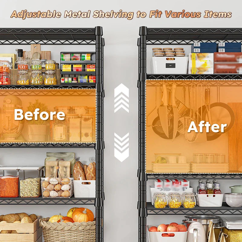 【🔥Factory Direct Clearout Sale🔥】35.5"W Metal Wire Shelving with Wheels, Adjustable Outdoor Shelves with Casters for Kitchen, Pantry & Dorm