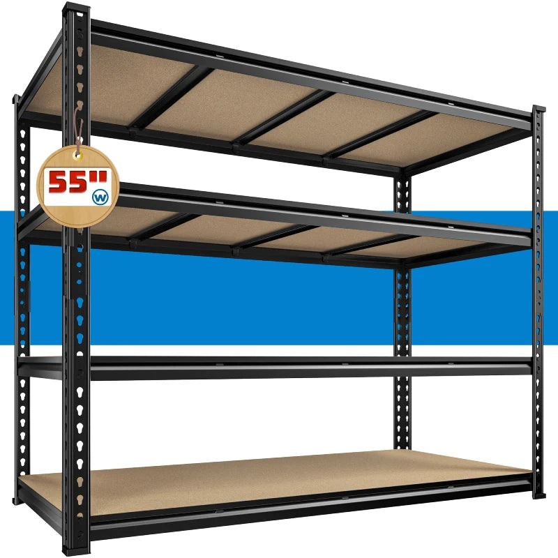 【🔥Factory Direct Clearout Sale🔥】55"W Boltless Shelving Units, 6-Tier Heavy Duty Freestanding Garage Shelves Load 3060lbs, Steel Storage Racks for Pantry Basement Commercial