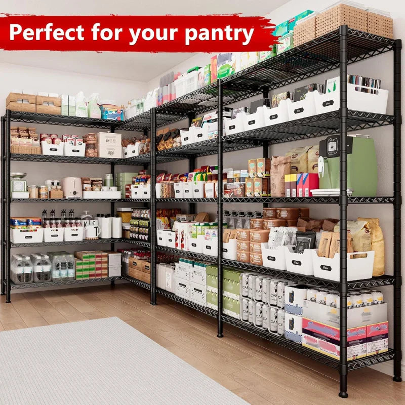 【🔥Factory Direct Clearout Sale🔥】72"H Wire Shelving, 1600Lbs Metal L Shaped Shelves Adjustable, 70"W Storage Racks for Pantry Kitchen