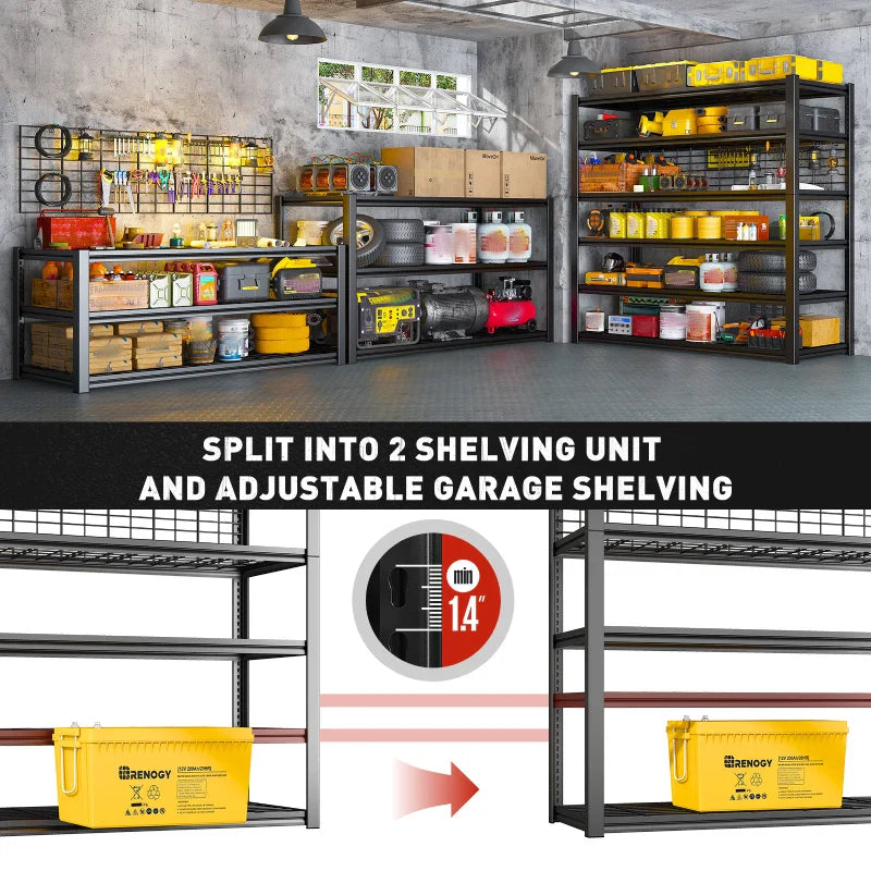 【🔥Factory Direct Clearout Sale🔥】7 Tiers Industrial Shelving 3500LBS Heavy Duty Garage Shelving 48"W Adjustable Storage Racks for Basement Warehouse Garage