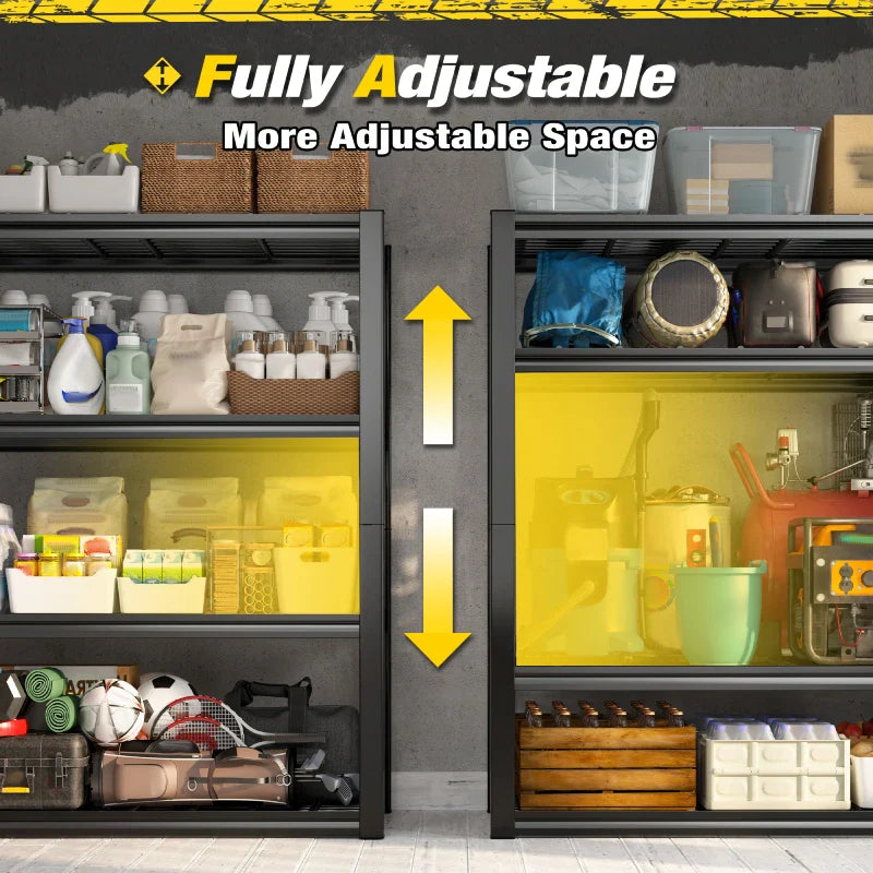 【🔥Factory Direct Clearout Sale🔥】59.9H 4 Tiers Industrial Shelves Adjustable Shelving for Garage Warehouse Basement Loads 2200LBS