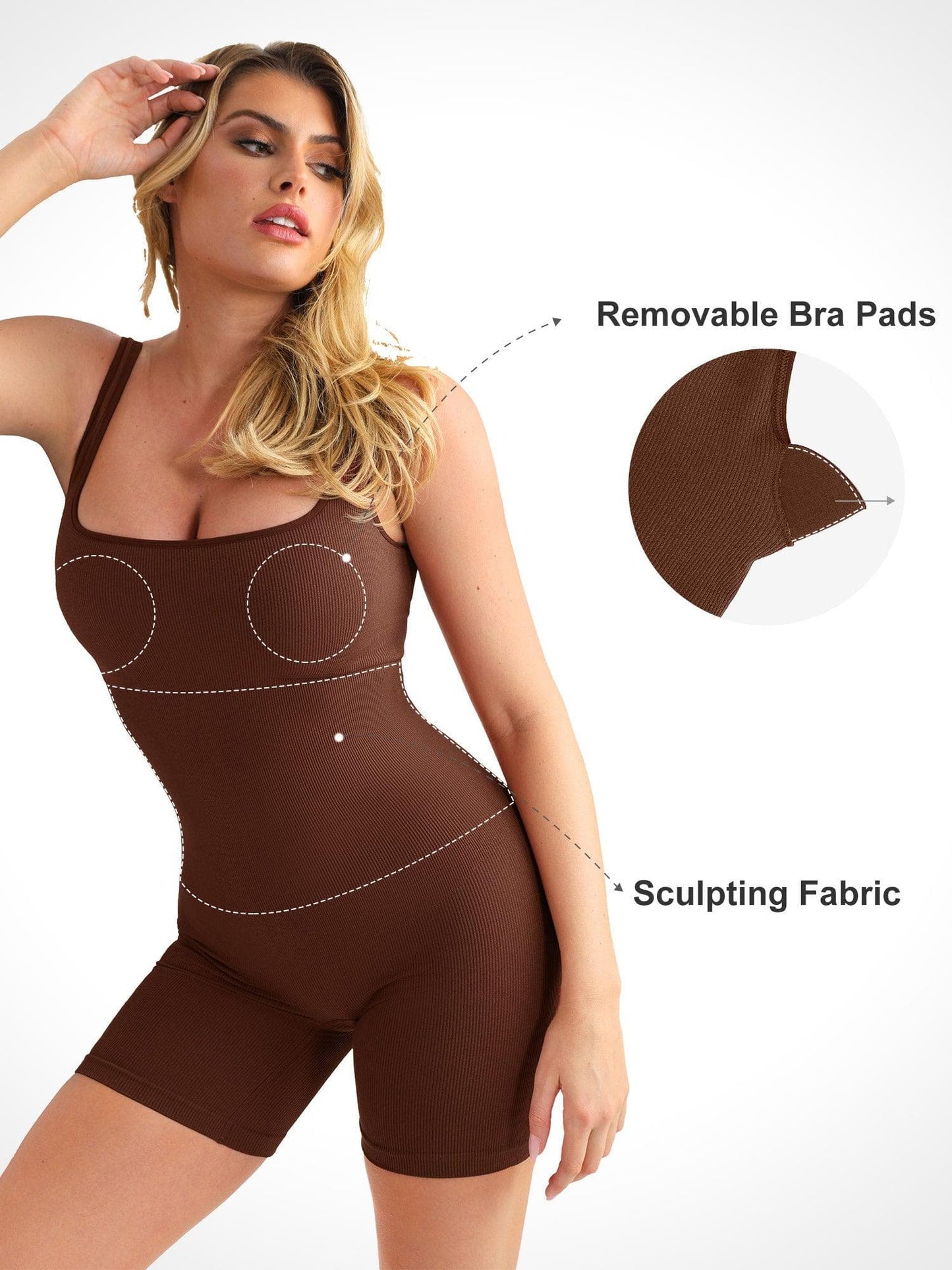 【🔥Hot Sale🔥】Shapewear Seamless Square Neck Workout Jumpsuit or Romper