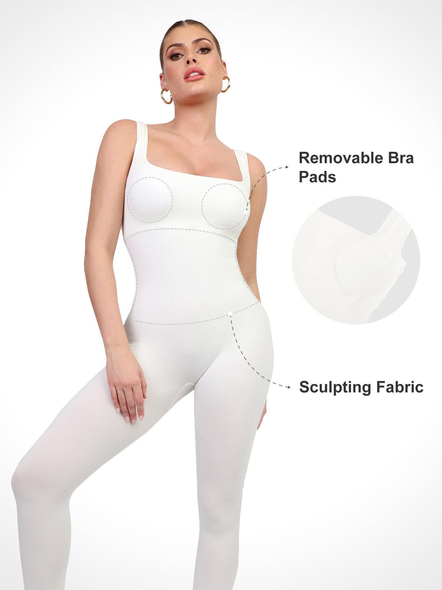 【🔥Hot Sale🔥】Shapewear Seamless Square Neck Workout Jumpsuit or Romper