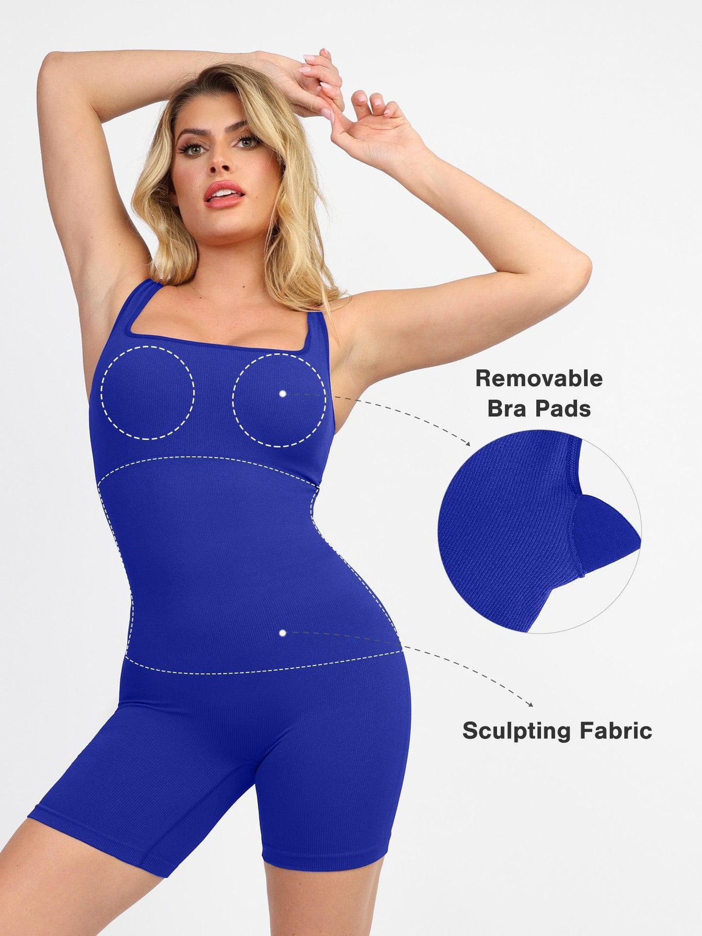 【🔥Hot Sale🔥】Shapewear Seamless Square Neck Workout Jumpsuit or Romper