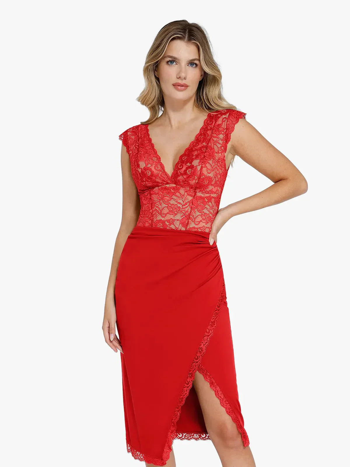 【🔥Hot Sale🔥】Shapewear Sculpting Lace Bodysuit or Midi Skirt or Shrug