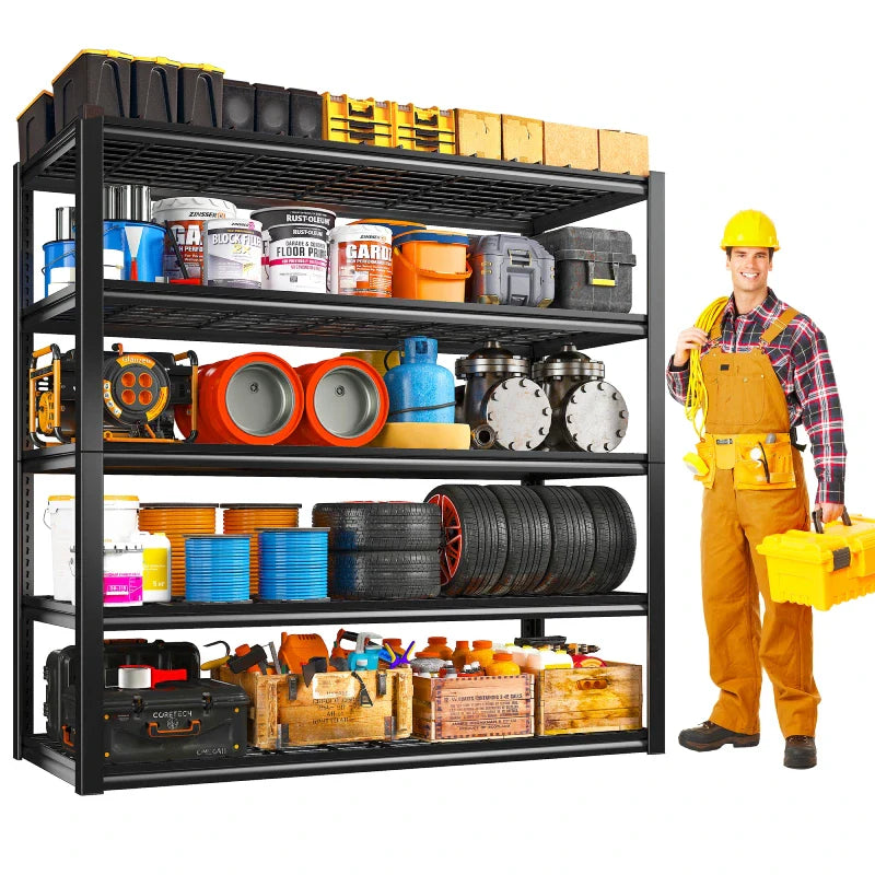 【🔥Factory Direct Clearout Sale🔥】48.4"W 3000 LBS Metal Storage Shelves for Garage Inventory Shelving 5 Tiers Adjustable Basement Shelving Units for Warehouse