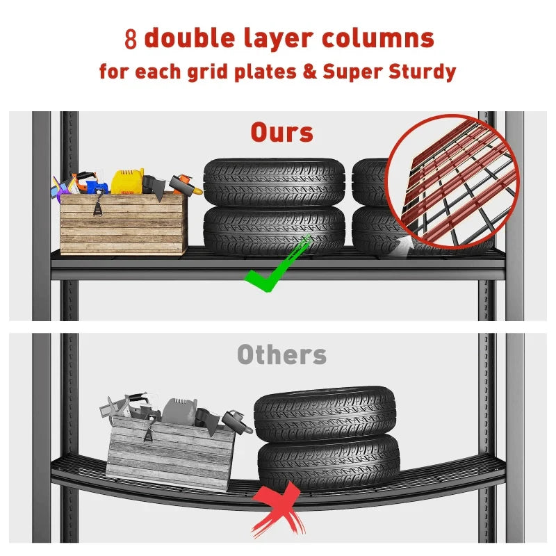 【🔥Factory Direct Clearout Sale🔥】2 Packs 3000LBS Garage Shelving 5 Tier Rust-Proof Adjustable Industrial Shelving Metal Storage Shelves Easy Assembly 10 Minutes
