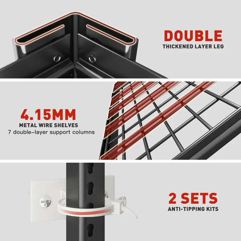 【🔥Factory Direct Clearout Sale🔥】7 Tiers Industrial Shelving 3500LBS Heavy Duty Garage Shelving 48"W Adjustable Storage Racks for Basement Warehouse Garage