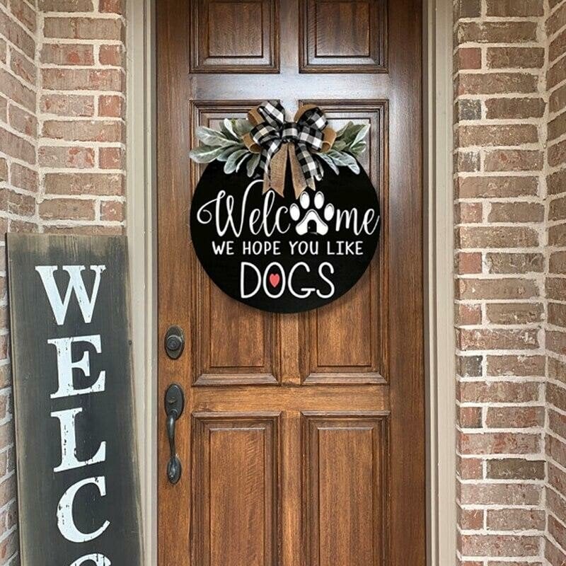 【🔥Hot Sale🔥】We Hope You Like Dogs, Welcome Wreath Sign