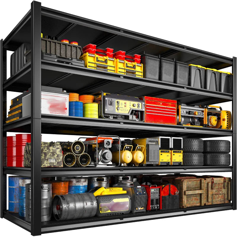 【🔥Factory Direct Clearout Sale🔥】2-Pack 60"W 5-Tier Garage Shelves 6000LBS Heavy Duty Garage Shelving Adjustable & Anti-Scratch Garage Shelving for Basement Warehouse