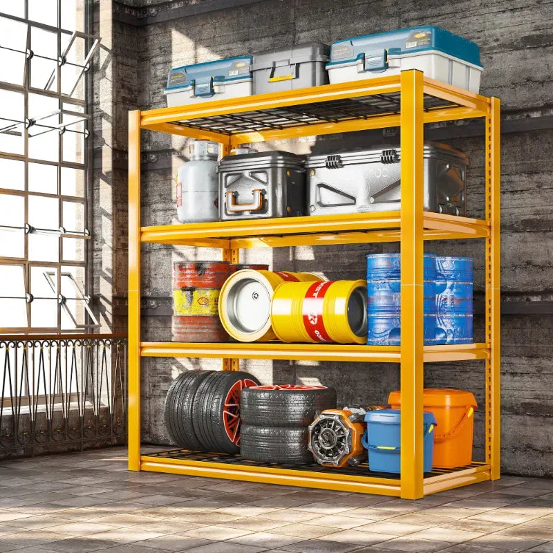 【🔥Factory Direct Clearout Sale🔥】2PCS 4400 LBS Metal Garage Shelving,4 Tiers Heavy Duty Storage Shelves,Industrial Metal Storage Rack