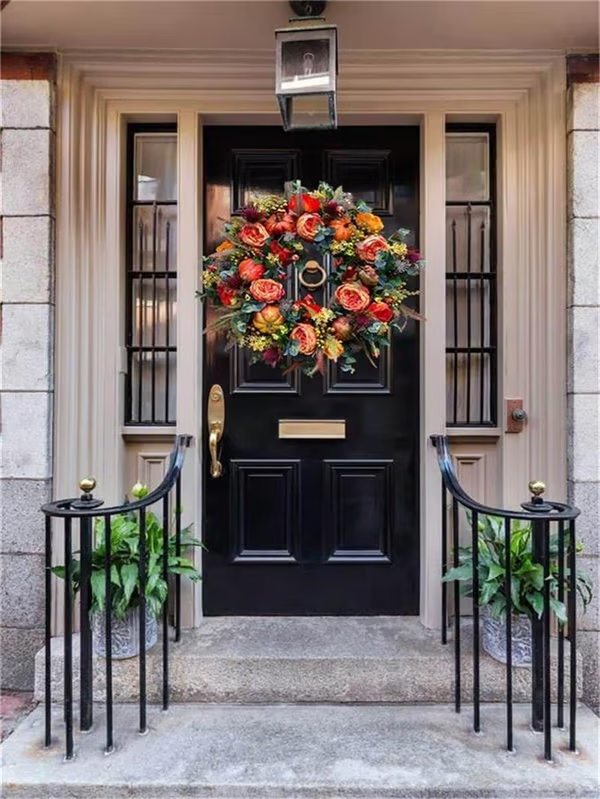 【🔥Hot Sale🔥】Applicable in multiple scenarios-Fall Peony And Pumpkin Wreath - Year Round Wreath