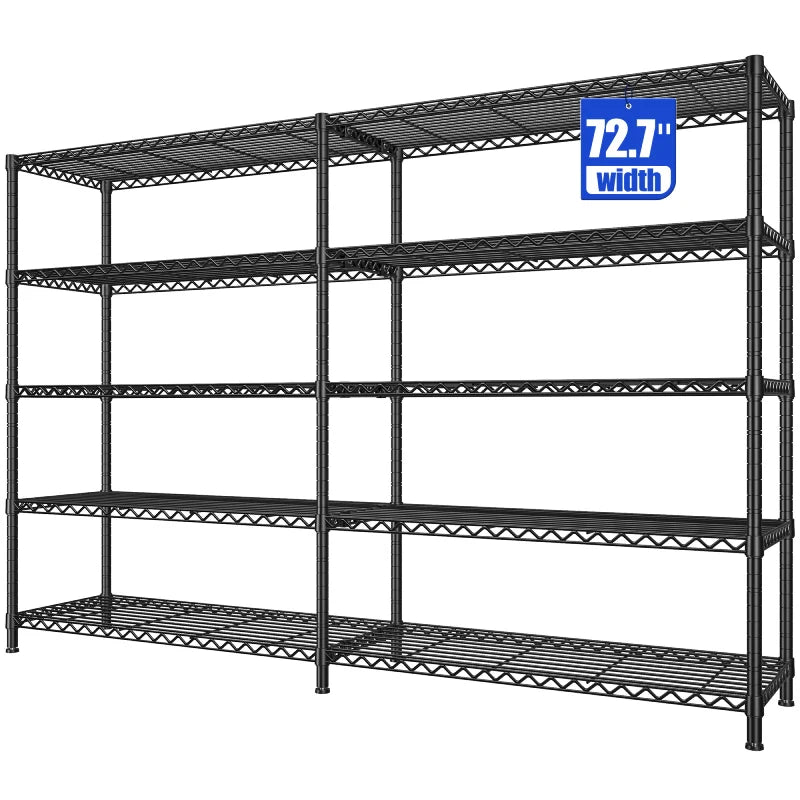 【🔥Factory Direct Clearout Sale🔥】72.8” W Metal Shelving Units, Adjustable Wire Shelves for Storage, 5-Wire Shelving Rack for Pantry Kitchen Supermarket