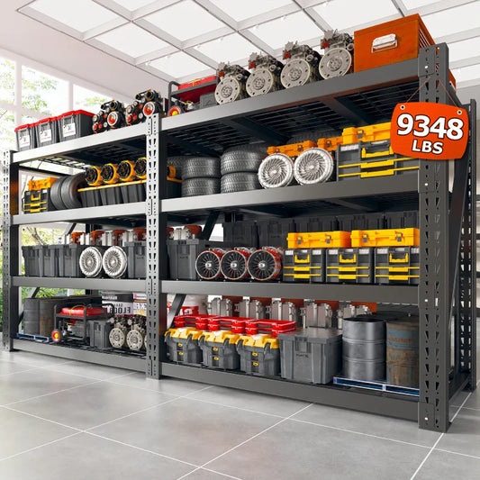 【🔥Factory Direct Clearout Sale🔥】4-Tier 93" W Industrial Shelving Rack, 9348LBS Capacity Garage Storage Rack with 2337LB/Shelf , Metal Shelving Unit for Warehouse, Basement, Commercial