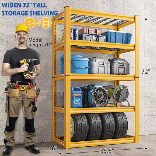【🔥Factory Direct Clearout Sale🔥】72"H Metal Garage Shelving , 2500 LBS Adjustable Industrial Metal Storage Shelves