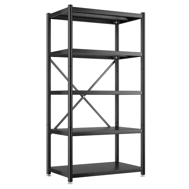 【🔥Factory Direct Clearout Sale🔥】5-Tier BookShelf Steel Wire Shelving with Wheels 31.5"W Living Room Rack WaterProof Bathroom Storage Shelf