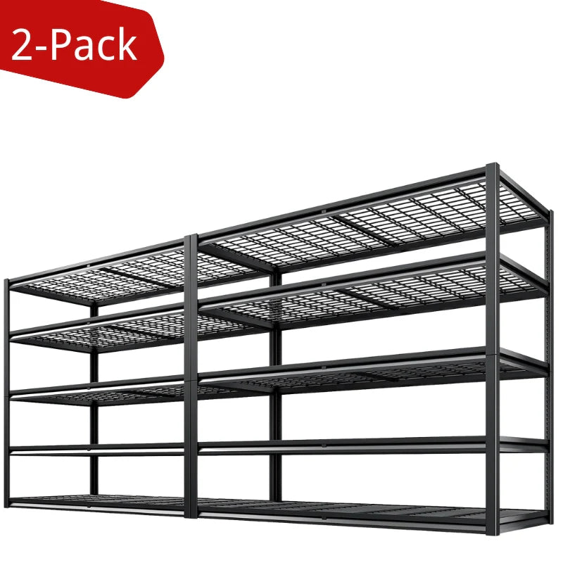 【🔥Factory Direct Clearout Sale🔥】2 Packs 3000LBS Garage Shelving 5 Tier Rust-Proof Adjustable Industrial Shelving  Metal Storage Shelves Easy Assembly 10 Minutes