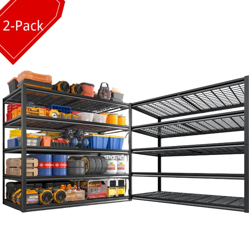 【🔥Factory Direct Clearout Sale🔥】2 Packs 3000LBS Garage Shelving 5 Tier Rust-Proof Adjustable Industrial Shelving  Metal Storage Shelves Easy Assembly 10 Minutes