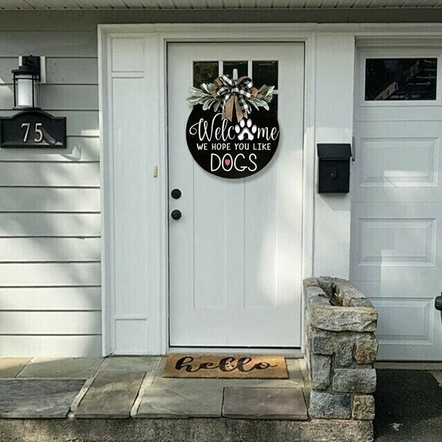 【🔥Hot Sale🔥】We Hope You Like Dogs, Welcome Wreath Sign